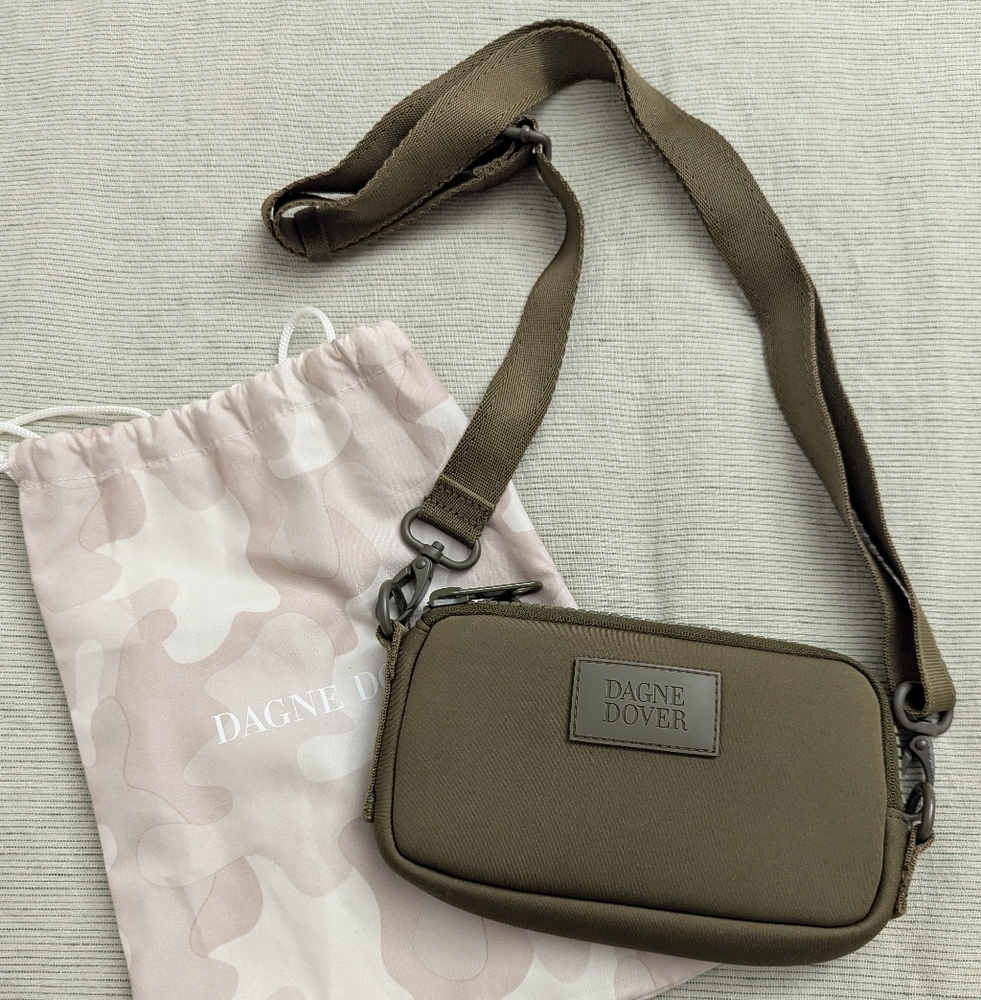 Dagne Dover Green Neoprene Crossbody Bag